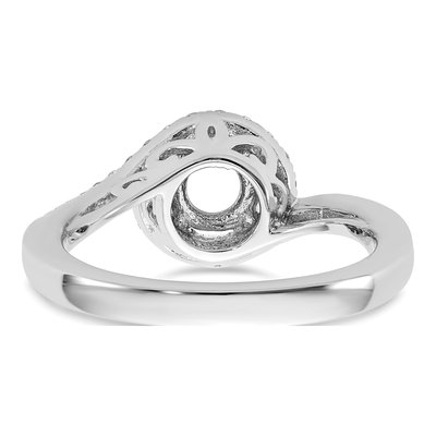 14K White Gold Diamond Bypass Engagement Ring Semi-Mount – view 6