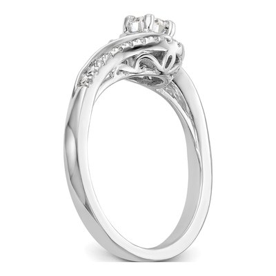 14K White Gold Diamond Bypass Engagement Ring Semi-Mount – view 7