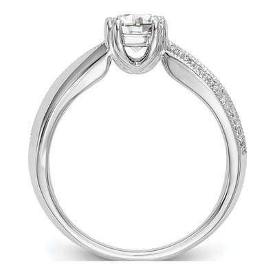 14K White Gold Diamond By-Pass Engagement Ring Semi-Mount – view 2