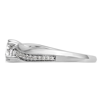 14K White Gold Diamond By-Pass Engagement Ring Semi-Mount – view 3