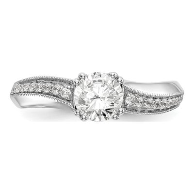 14K White Gold Diamond By-Pass Engagement Ring Semi-Mount – view 4
