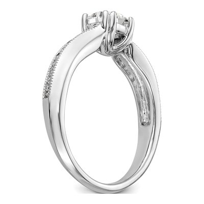 14K White Gold Diamond By-Pass Engagement Ring Semi-Mount – view 6