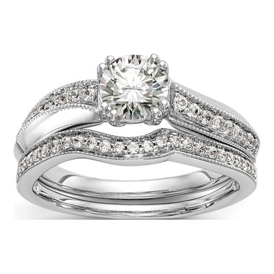 14K White Gold Diamond By-Pass Engagement Ring Semi-Mount – view 7