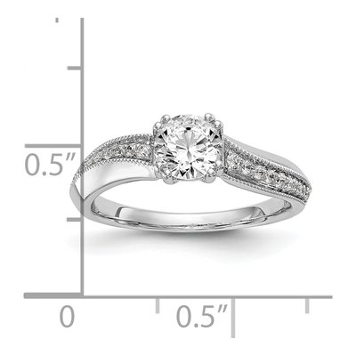 14K White Gold Diamond By-Pass Engagement Ring Semi-Mount – view 8