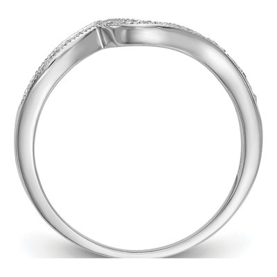 14K White Gold 1/10 ct tw Diamond Contoured Wedding Band – view 2