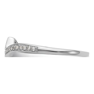 14K White Gold 1/10 ct tw Diamond Contoured Wedding Band – view 3