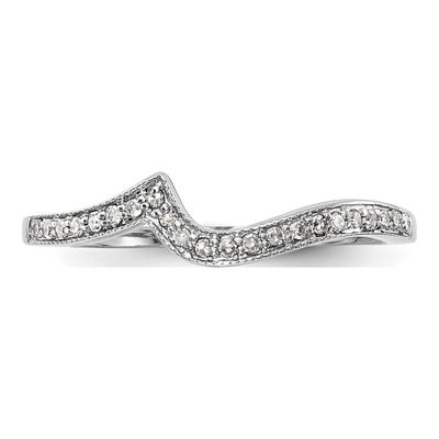 14K White Gold 1/10 ct tw Diamond Contoured Wedding Band – view 4