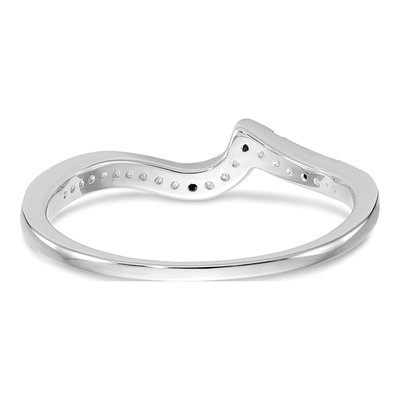14K White Gold 1/10 ct tw Diamond Contoured Wedding Band – view 5