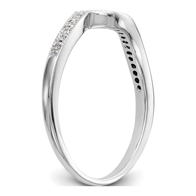 14K White Gold 1/10 ct tw Diamond Contoured Wedding Band – view 6