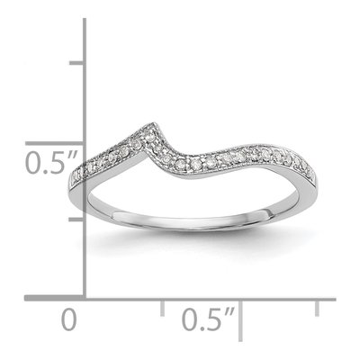 14K White Gold 1/10 ct tw Diamond Contoured Wedding Band – view 7