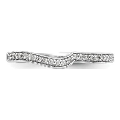14K White Gold 1/10 ct tw Diamond Contoured Wedding Band – view 5