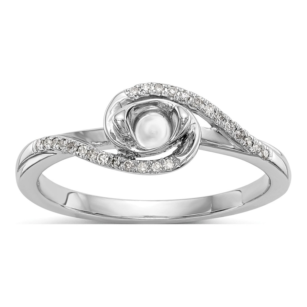 14K White Gold Diamond Semi-Mount Engagement Ring