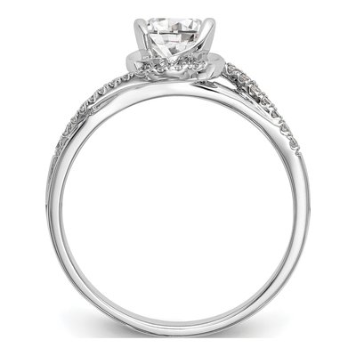 14K White Gold Diamond By-Pass Engagement Ring Semi-Mount – view 3