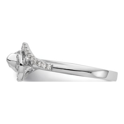 14K White Gold Diamond By-Pass Engagement Ring Semi-Mount – view 4