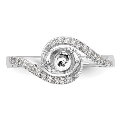 14K White Gold Diamond By-Pass Engagement Ring Semi-Mount – view 5