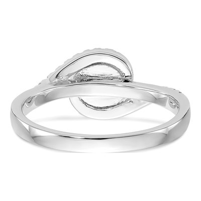 14K White Gold Diamond By-Pass Engagement Ring Semi-Mount – view 6