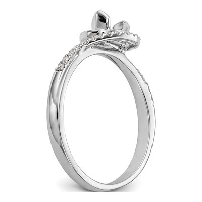 14K White Gold Diamond By-Pass Engagement Ring Semi-Mount – view 7