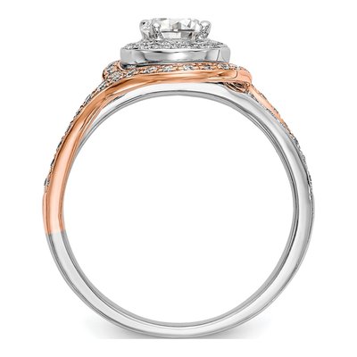 14K Two-Tone Gold Diamond By-Pass Engagement Ring Semi-Mount – view 2