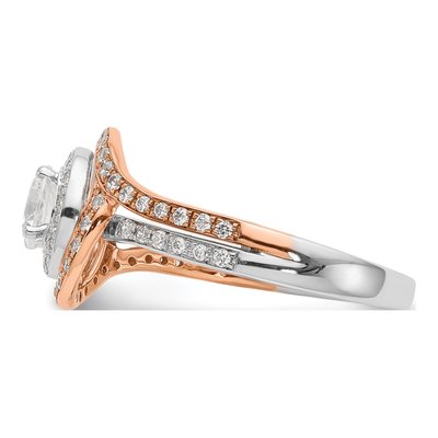 14K Two-Tone Gold Diamond By-Pass Engagement Ring Semi-Mount – view 3