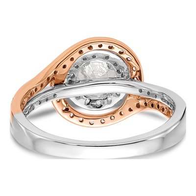 14K Two-Tone Gold Diamond By-Pass Engagement Ring Semi-Mount – view 5