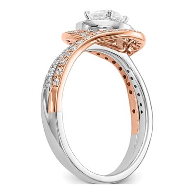 14K Two-Tone Gold Diamond By-Pass Engagement Ring Semi-Mount – view 6