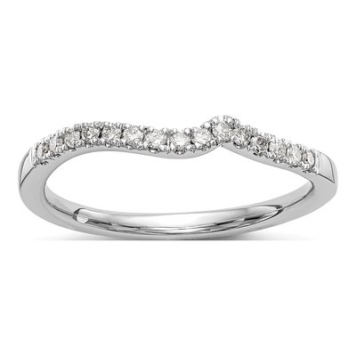 14K White Gold 1/6 ct tw Diamond Wedding Band