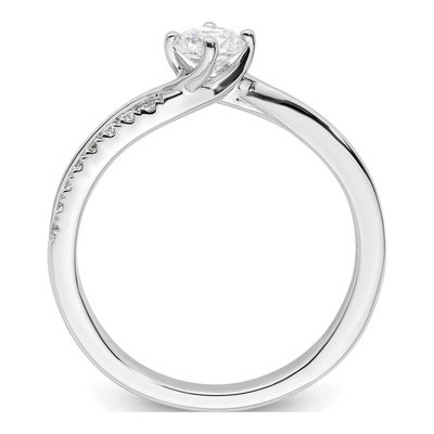 14K White Gold Diamond Bypass Engagement Ring Semi-Mount – view 3