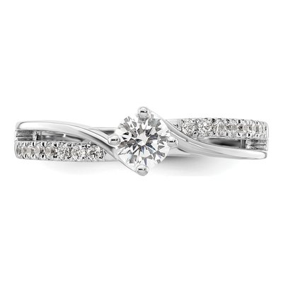 14K White Gold Diamond Bypass Engagement Ring Semi-Mount – view 5