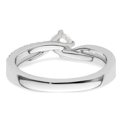 14K White Gold Diamond Bypass Engagement Ring Semi-Mount – view 6