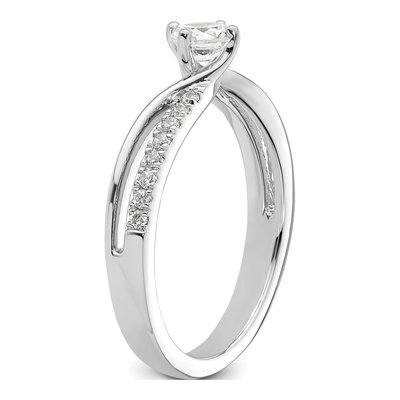 14K White Gold Diamond Bypass Engagement Ring Semi-Mount – view 7