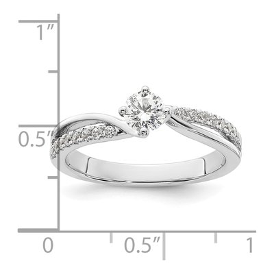 14K White Gold Diamond Bypass Engagement Ring Semi-Mount – view 8
