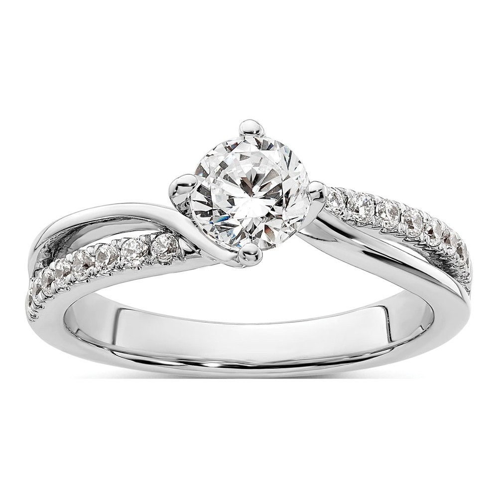 14K White Gold Diamond Engagement Ring Semi-Mount