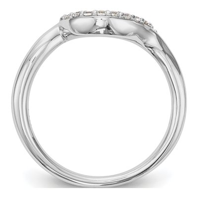 14K White Gold 1/10 ct tw Diamond Contoured Wedding Band – view 3