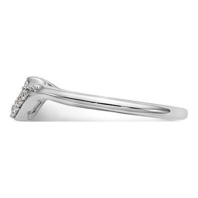 14K White Gold 1/10 ct tw Diamond Contoured Wedding Band – view 4