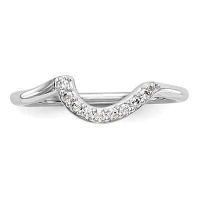 14K White Gold 1/10 ct tw Diamond Contoured Wedding Band – view 5