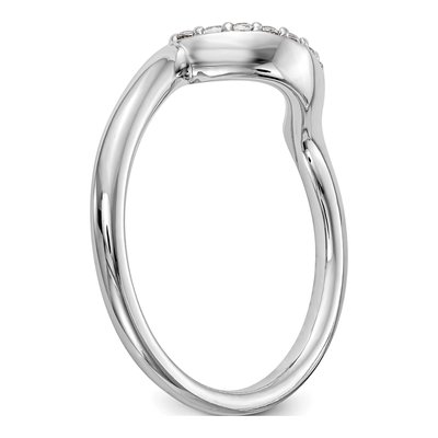 14K White Gold 1/10 ct tw Diamond Contoured Wedding Band – view 7