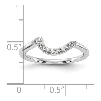 14K White Gold 1/10 ct tw Diamond Contoured Wedding Band – view 8
