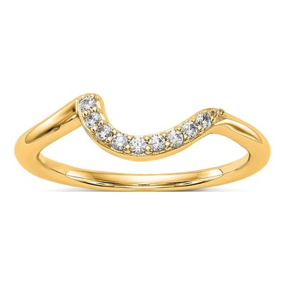 14K Yellow Gold 0.09 ct tw Diamond Wedding Band
