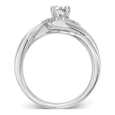 14K White Gold Diamond By-Pass Engagement Ring Semi-Mount – view 3