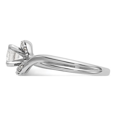 14K White Gold Diamond By-Pass Engagement Ring Semi-Mount – view 4