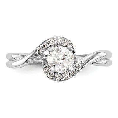 14K White Gold Diamond By-Pass Engagement Ring Semi-Mount – view 5