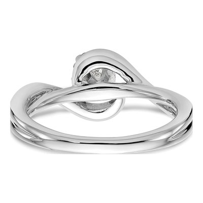 14K White Gold Diamond By-Pass Engagement Ring Semi-Mount – view 6
