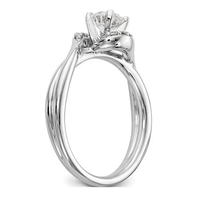 14K White Gold Diamond By-Pass Engagement Ring Semi-Mount – view 7