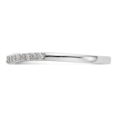 14K White Gold 1/5 ct tw Diamond Contoured Wedding Band – view 4