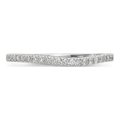 14K White Gold 1/5 ct tw Diamond Contoured Wedding Band – view 5