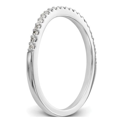 14K White Gold 1/5 ct tw Diamond Contoured Wedding Band – view 7