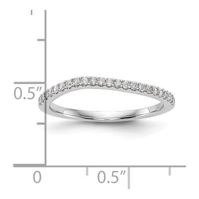14K White Gold 1/5 ct tw Diamond Contoured Wedding Band – view 8
