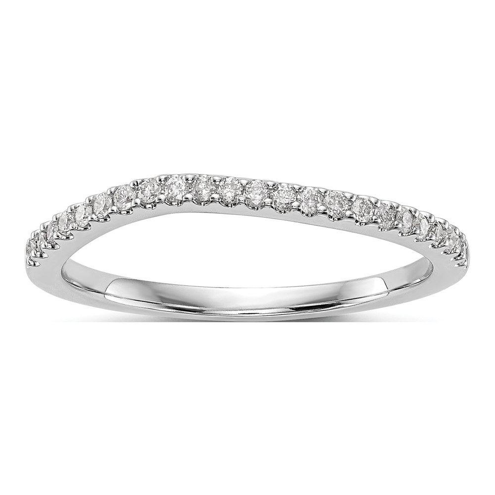 14K White Gold 1/5 ct tw Diamond Contoured Wedding Band