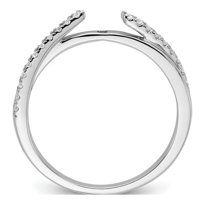 14K White Gold Diamond By-Pass Engagement Ring Semi-Mount – view 2