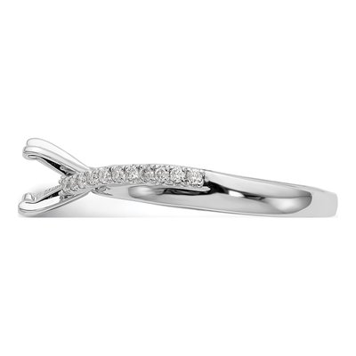 14K White Gold Diamond By-Pass Engagement Ring Semi-Mount – view 3